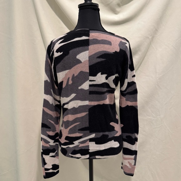 Skull Cashmere Camouflage - Black, Pink and Gray Sweater - Picture 3 of 14